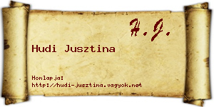 Hudi Jusztina névjegykártya